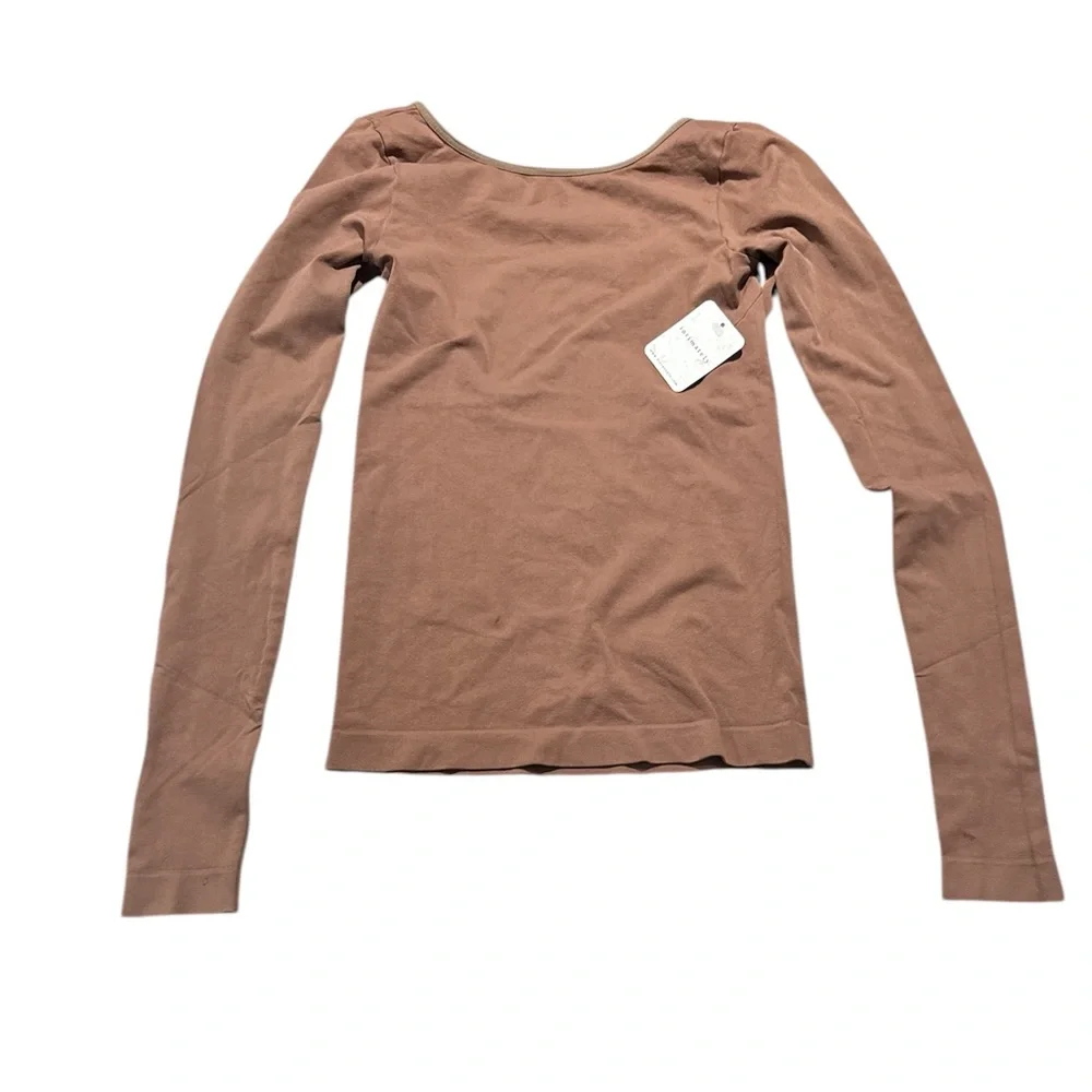 Free People Brown Long Sleeve Top NWT - Picture 3 of 6